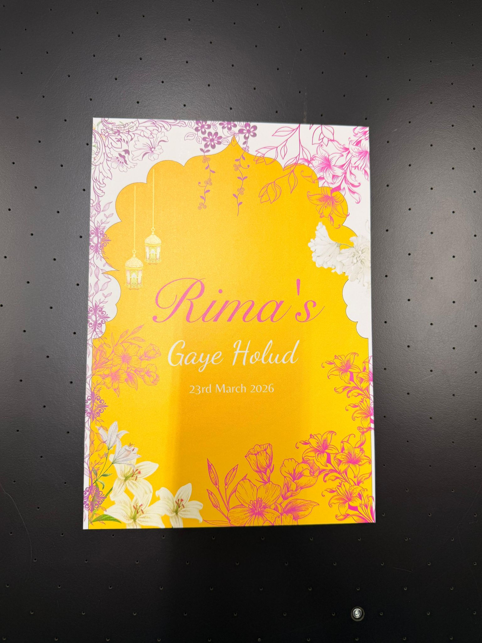 Orange Arch With Floral Outlines Haldi Welcome Board