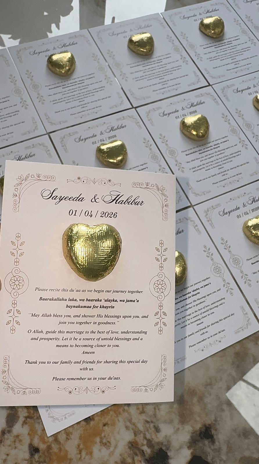 Elegant Frame Heart Chocolate Favours