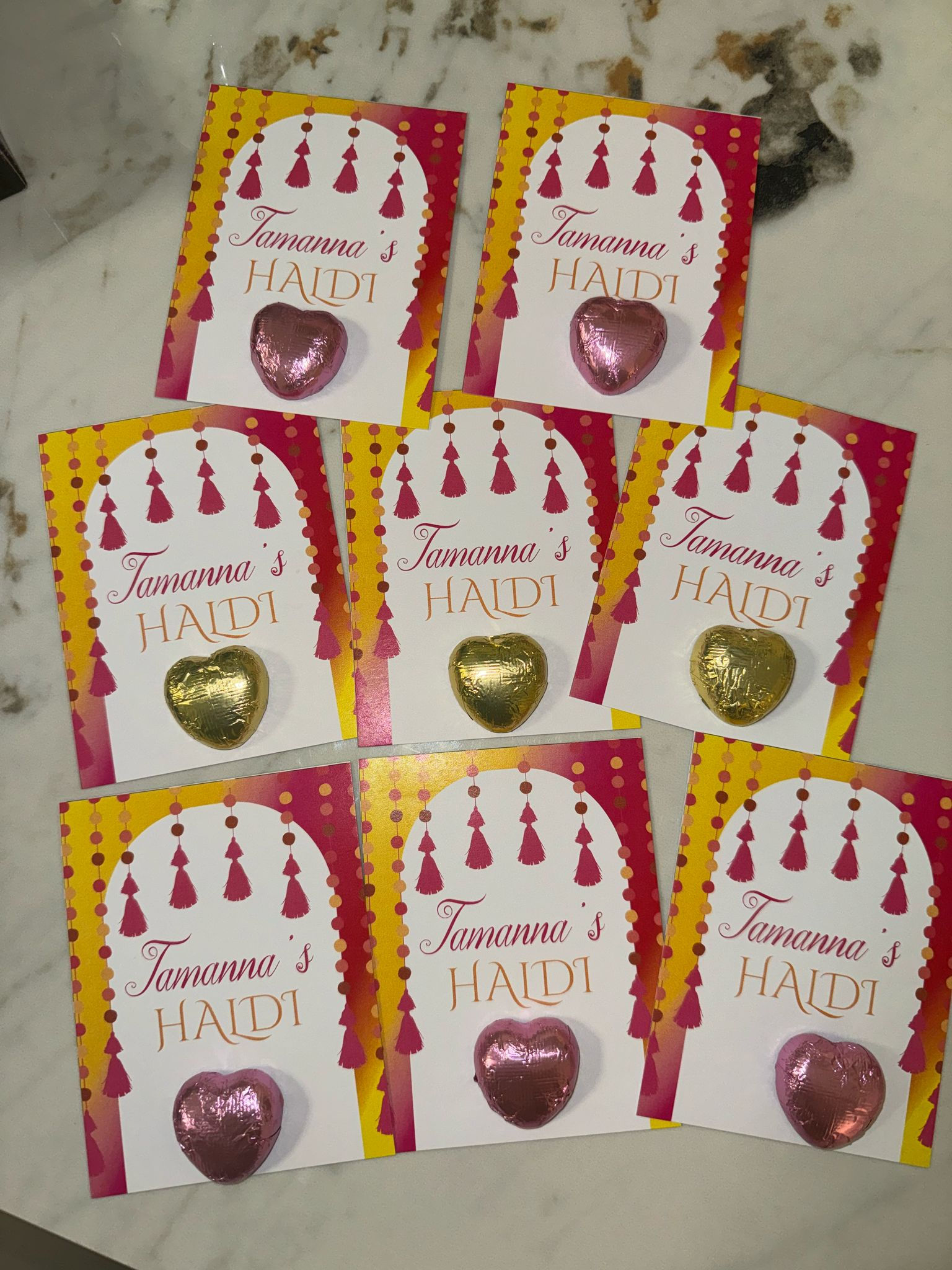 Gold and Red Chocolate Favour Mehndi Props