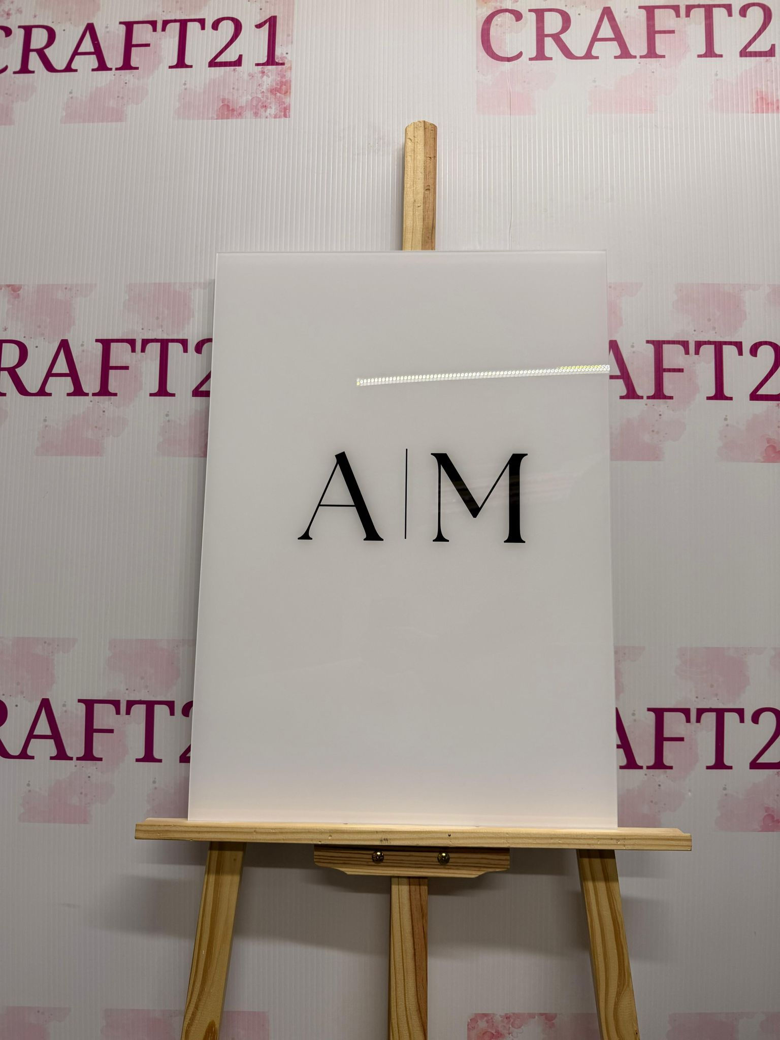 Initials Only Acrylic Wedding Welcome Board