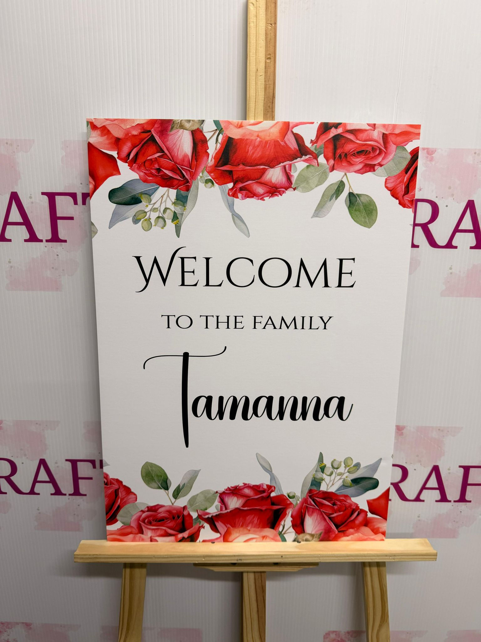 Red Rose Theme Welcome To Family Board
