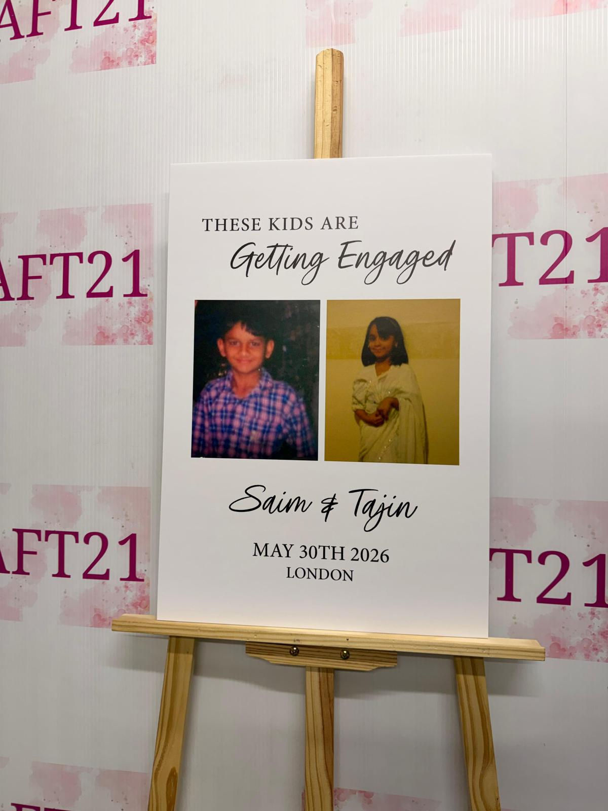 Photo Engagement Welcome Board