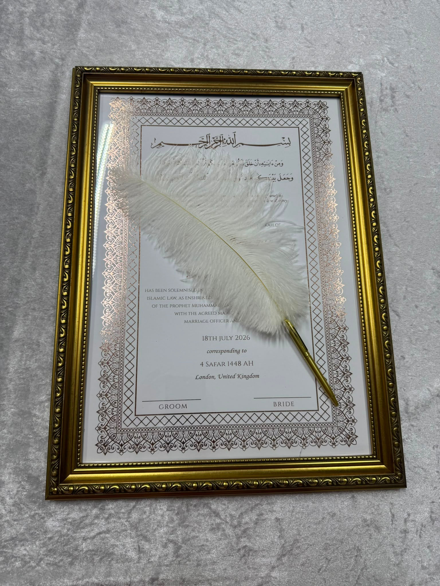 Vintage Frame 2 Nikkah Certificate