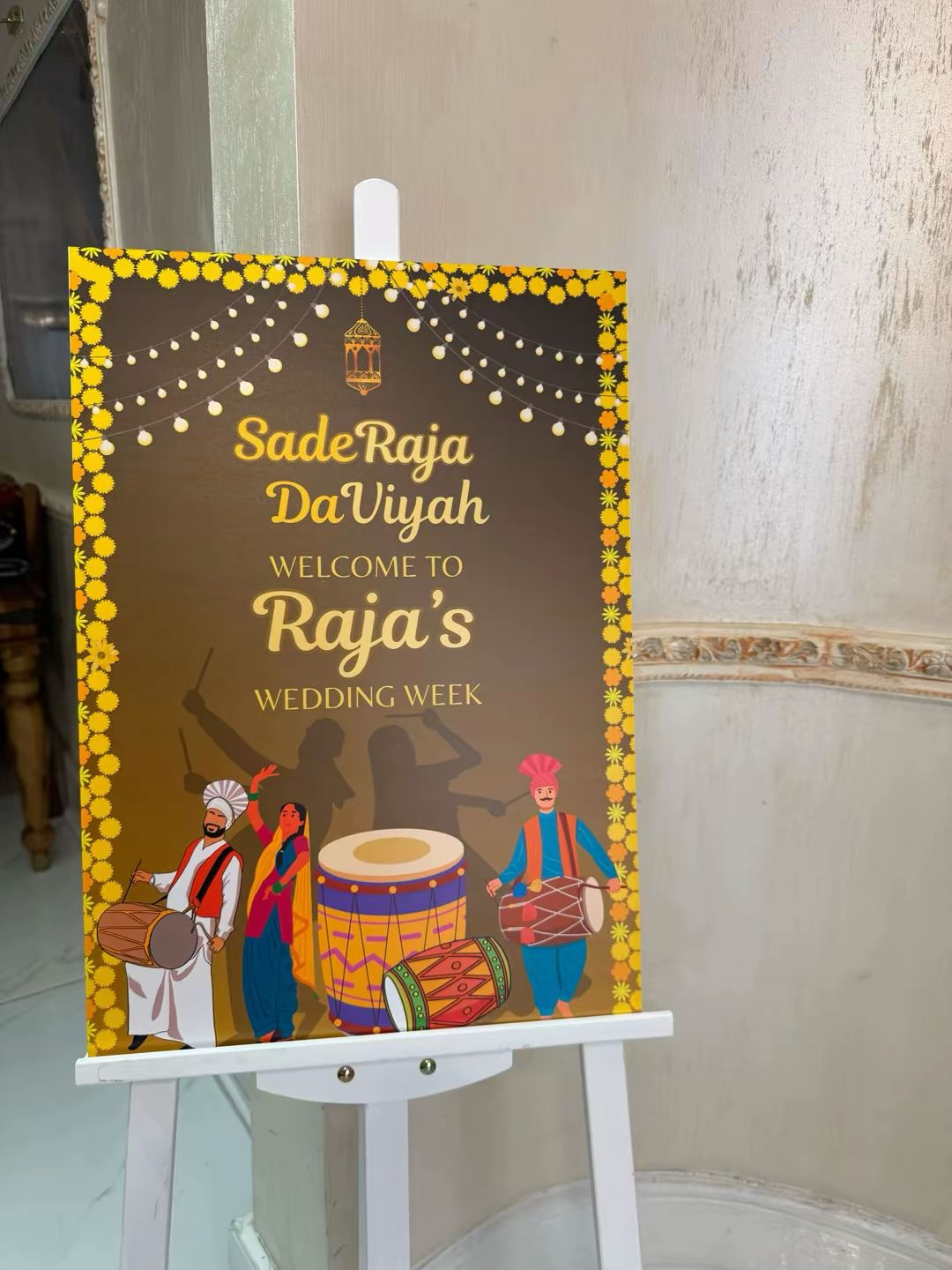 Sade Raja Da Viyah Wedding Welcome Board 2