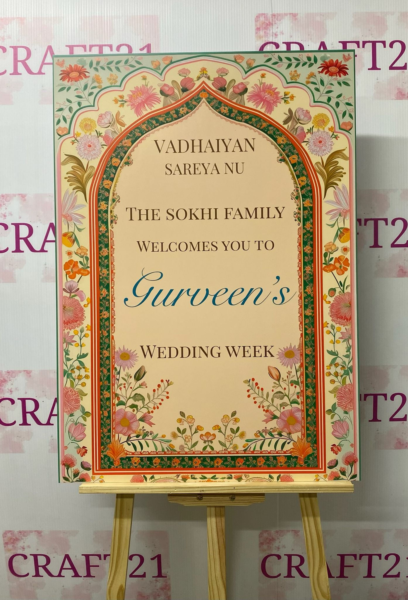 Elegant Wedding Week Welcome Board