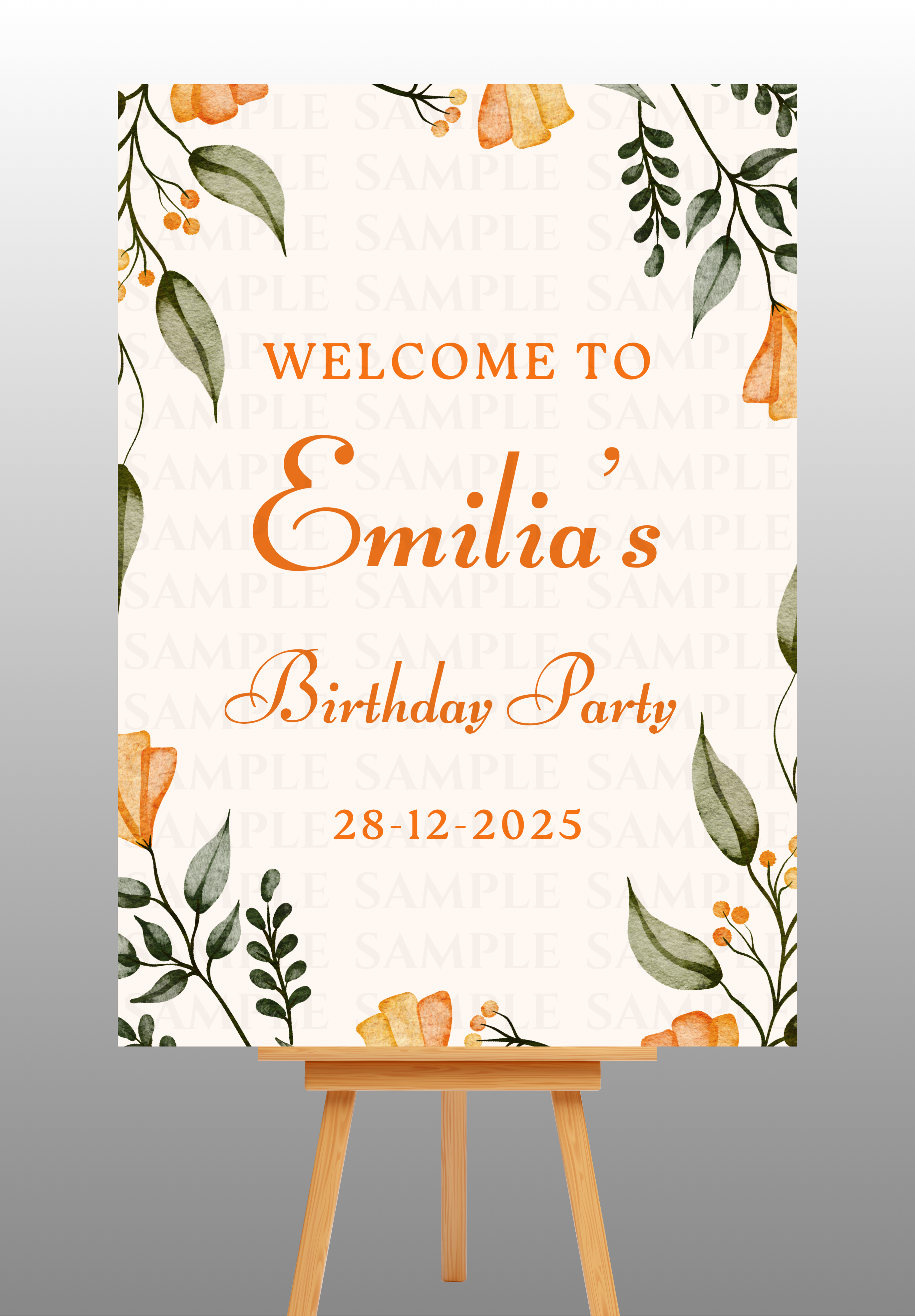 Green and Orange Birthday Welcome Board