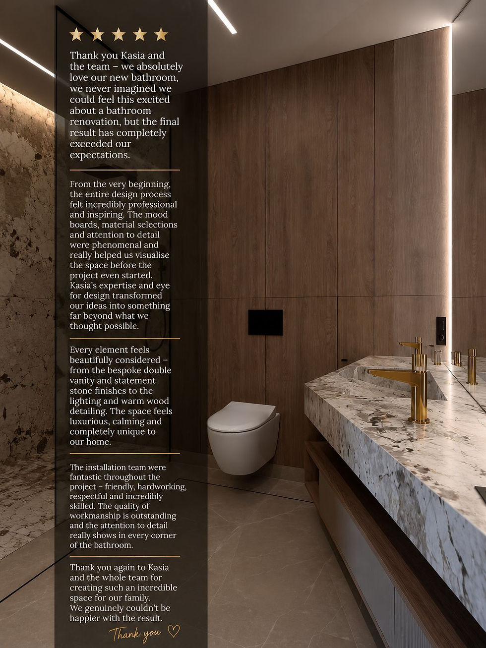 Bespoke double basin, recessed storage