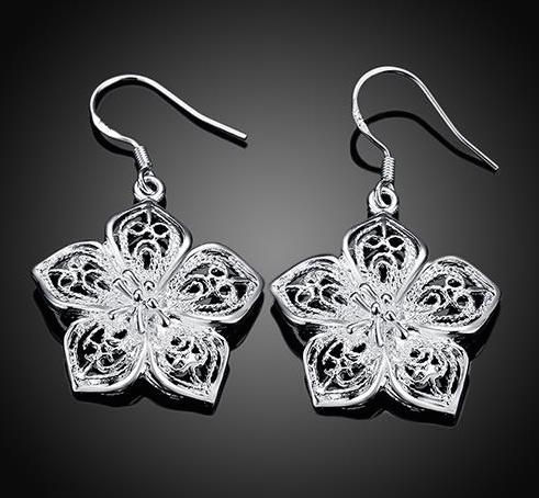 Thumbnail: Earrings (Drop) - Geranium Maculatum Flowers