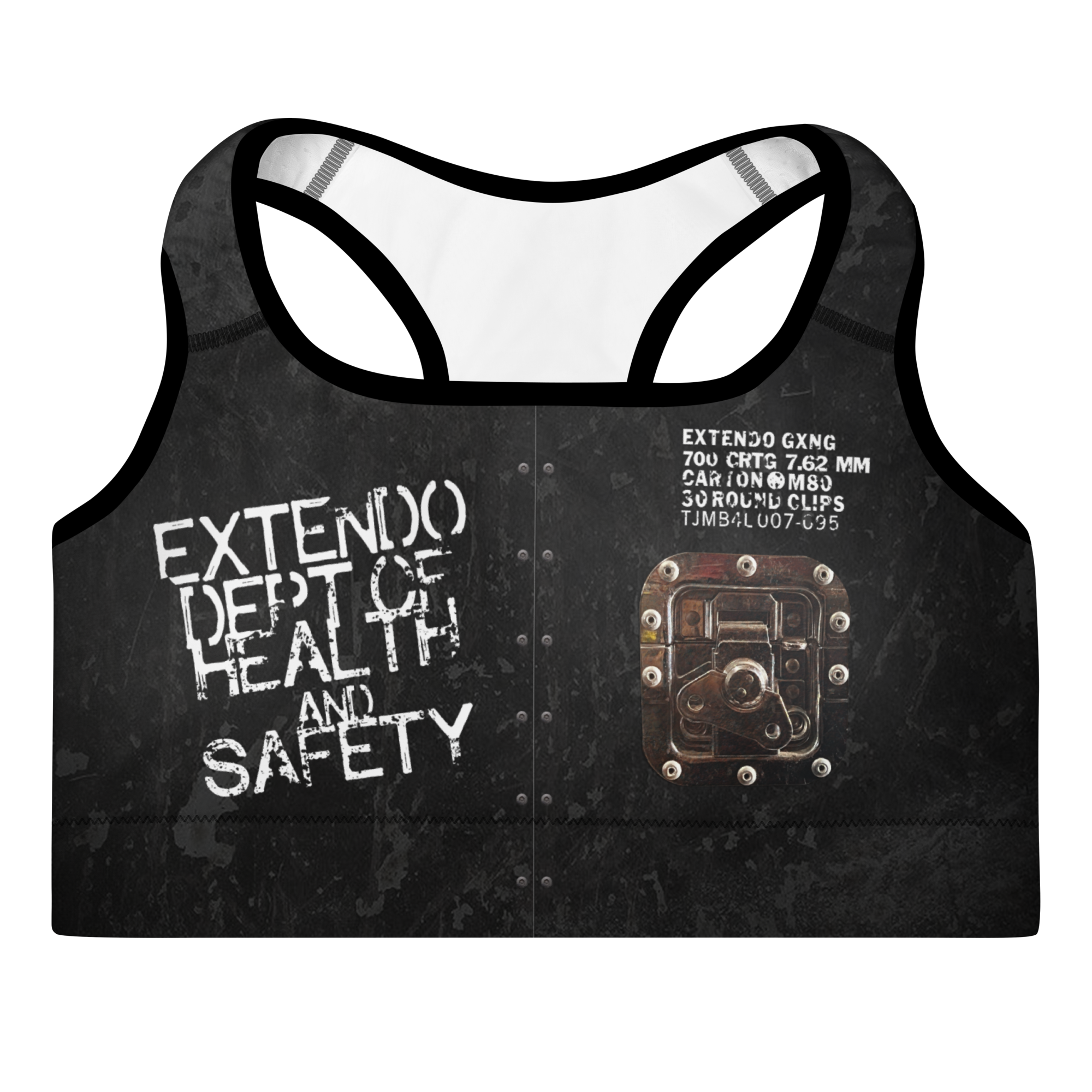 'DEPT. OF HEALTH & SAFETY' (BLK) Sports Bra