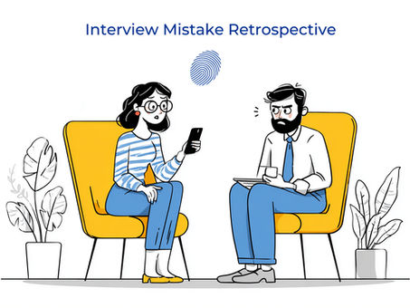 A job seker checking her phone during an interview