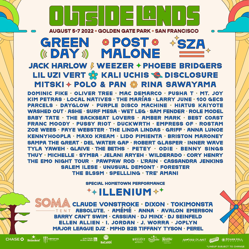Outside Lands San Francisco Music Festival Flyer