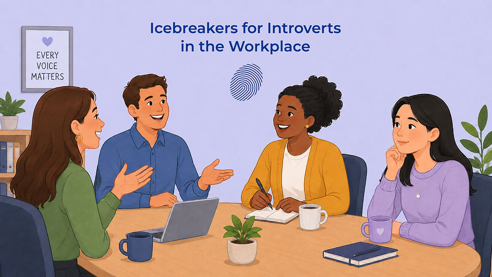 An introvert using an icebreaker to lead a work meeting.