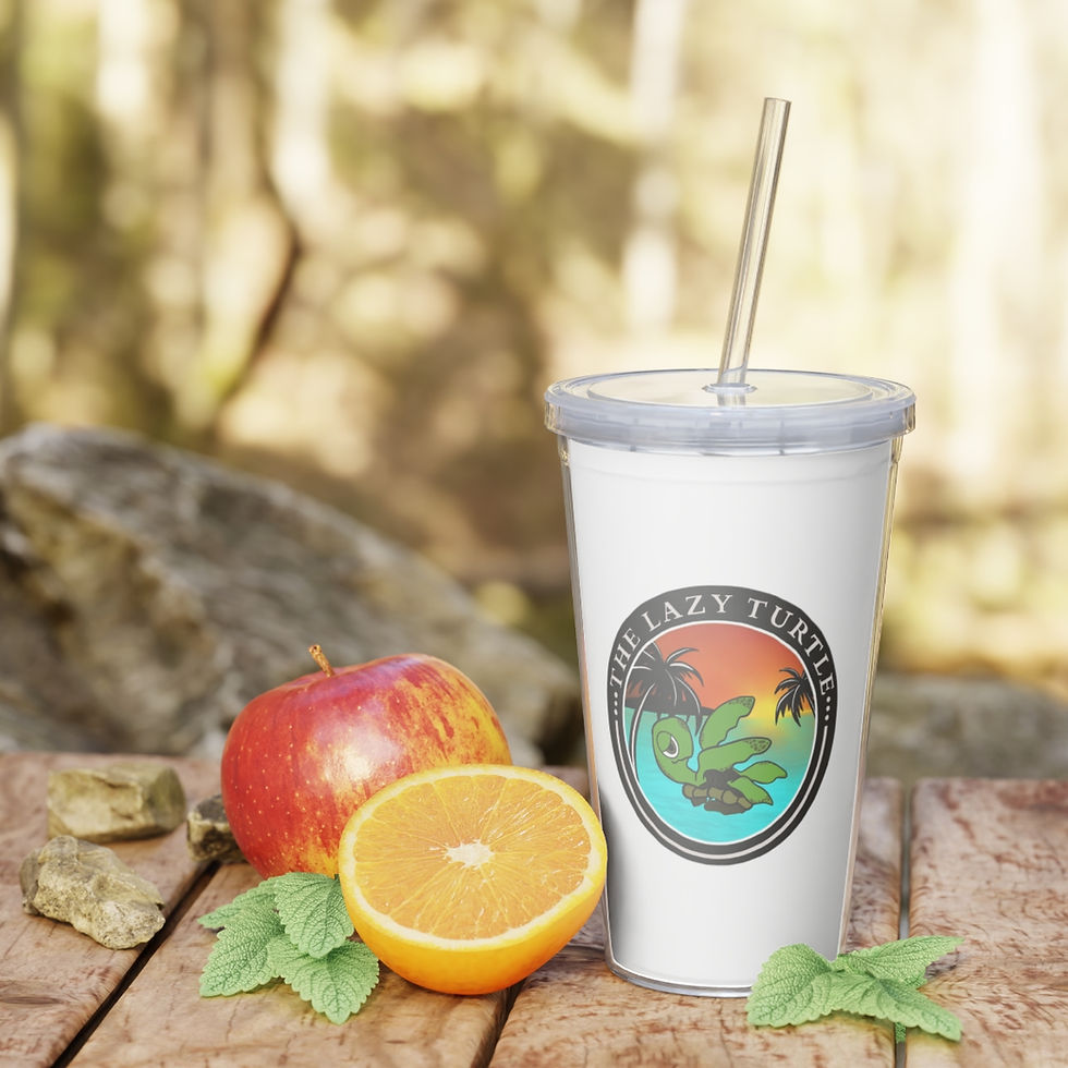 Thumbnail: Lazy Turtle Plastic Tumbler with Straw