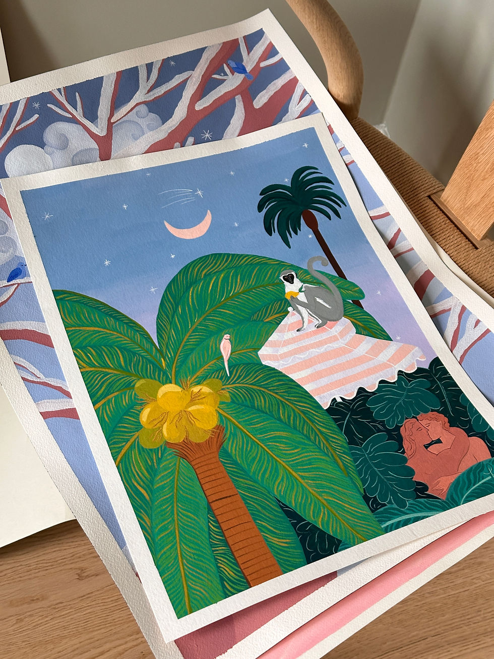 'A kiss at Dawn' Laying flat on chair