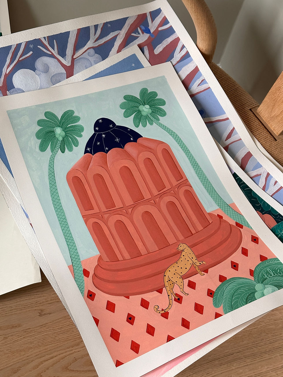 'A visitor at the little dome' Laying flat on chair