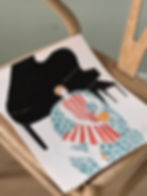 Flat lay of the original artwork “Regina Hotel,” showing the hotel bar scene.