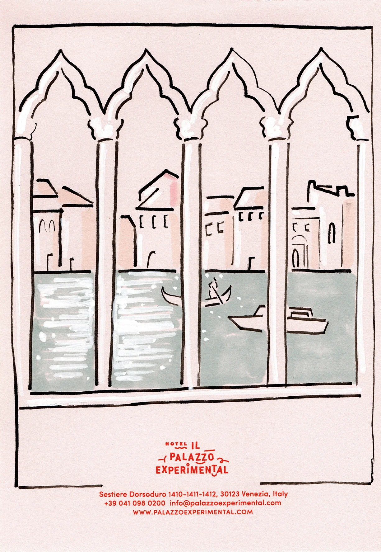Sketch of Venetian arches, inspired by Il Palazzo Experimental.