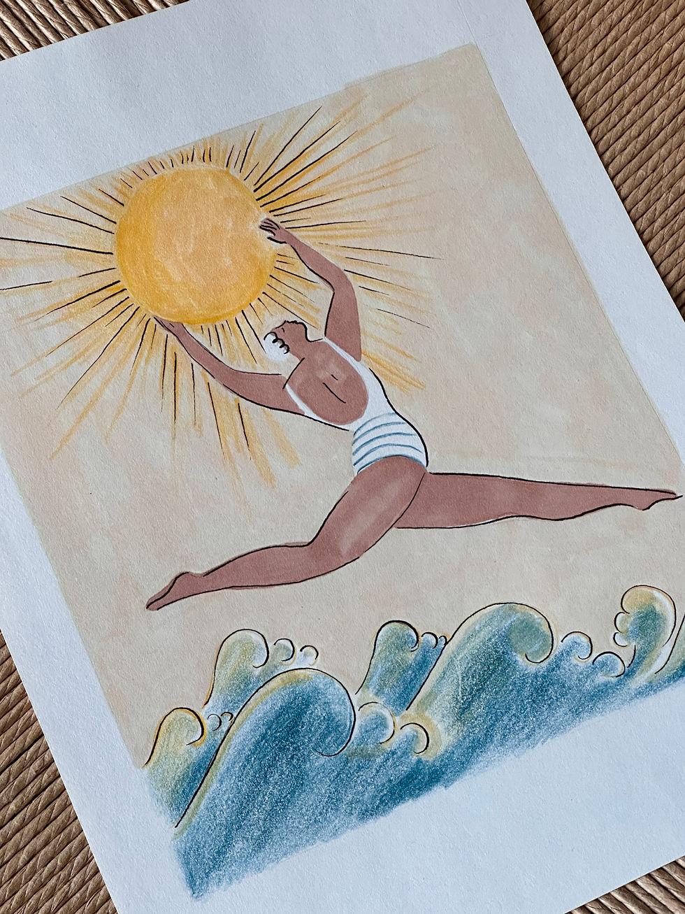 Miniature : Close-up of a hand-drawn illustration showing bold colours and marker texture.