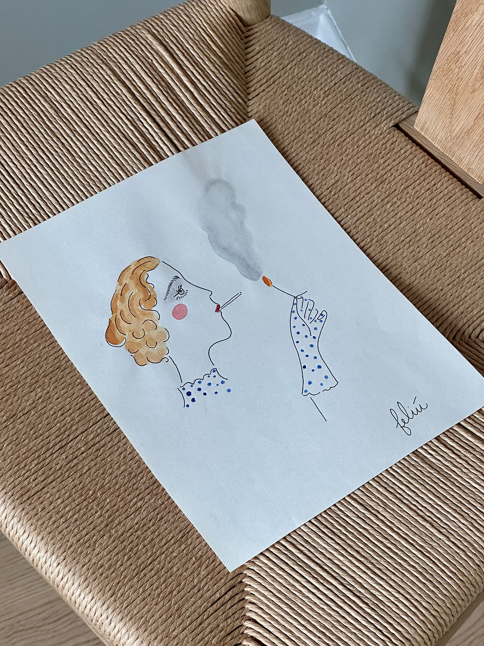 'Polka Dots and Blush' laying flat on chair