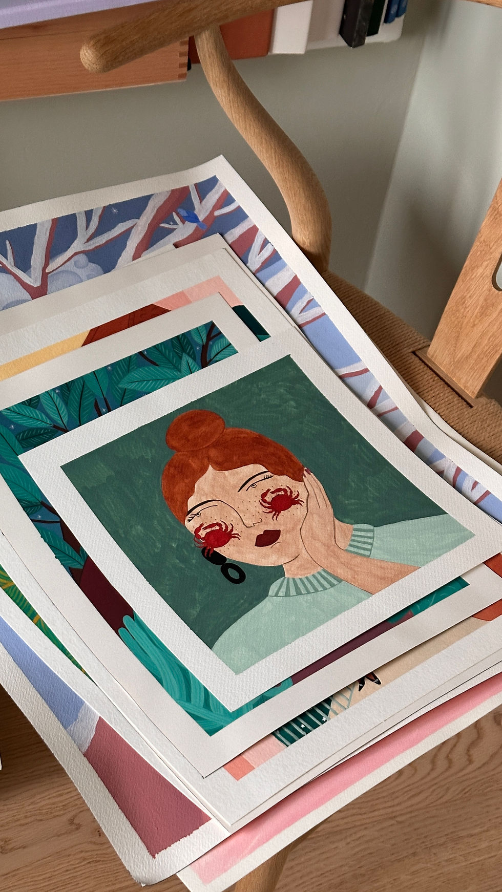 'Cancer' laying flat on chair