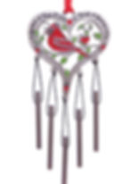GW134 Cardinal Heart wind chime