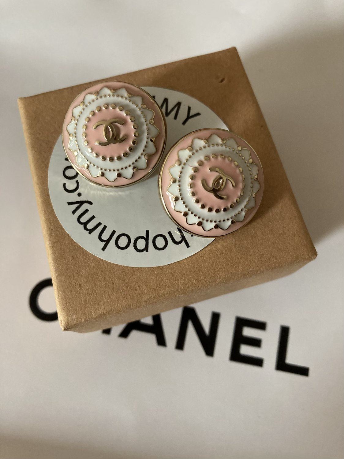 ORECCHINO ROSA/BIANCO CHANEL