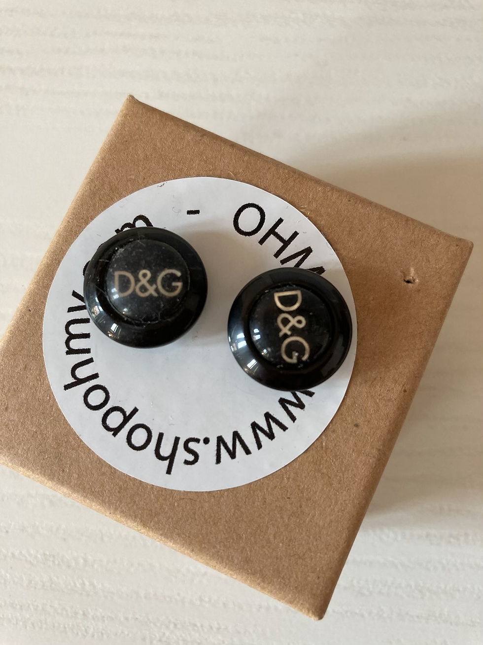 Thumbnail: SMALL BLACK D&G EARRINGS