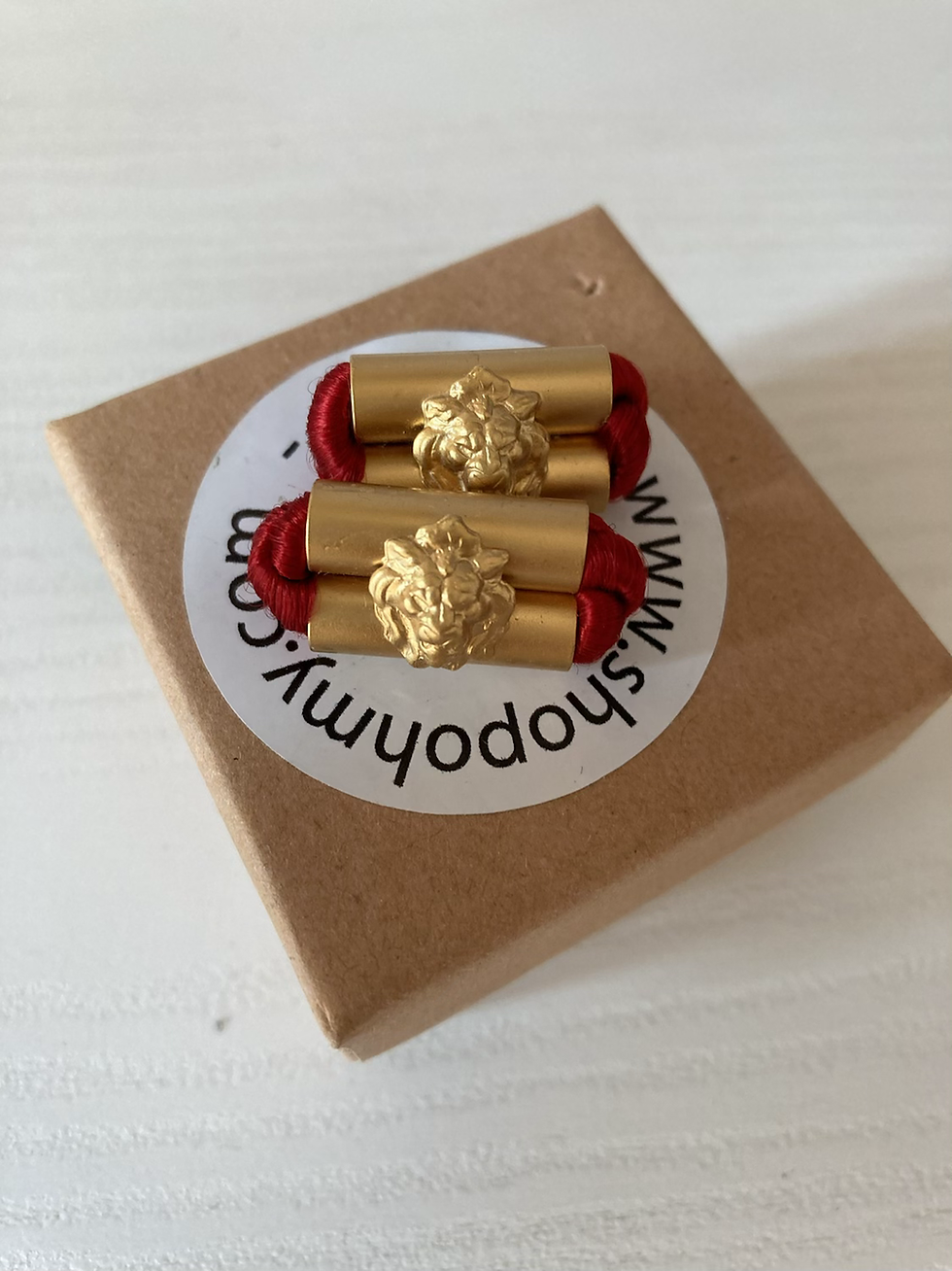 Miniatura: ORECCHINI LEONE RETTANGOLARI