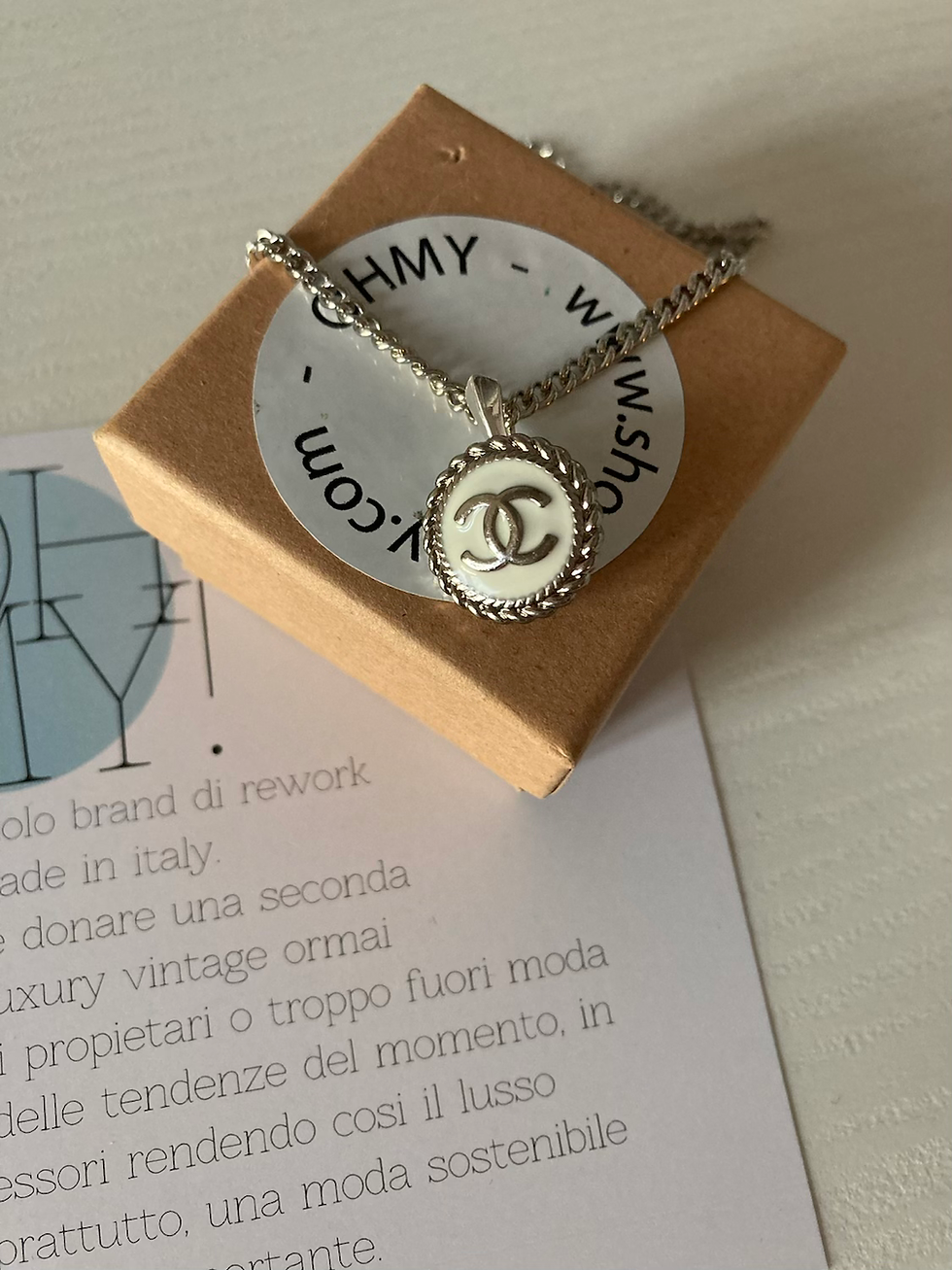Thumbnail: REWORKED CHANEL SILVER NECKLACE