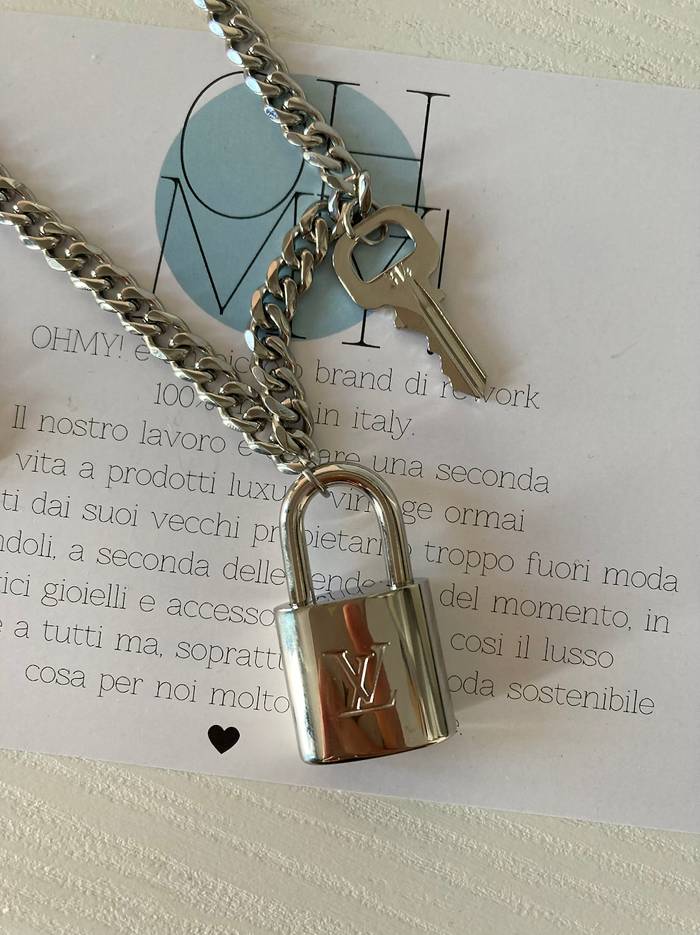 Thumbnail: REWORKED LV SILVER NECKLACE