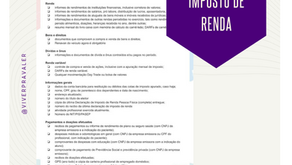 Declaração de Imposto de Renda 2020 - Checklist de documentos 