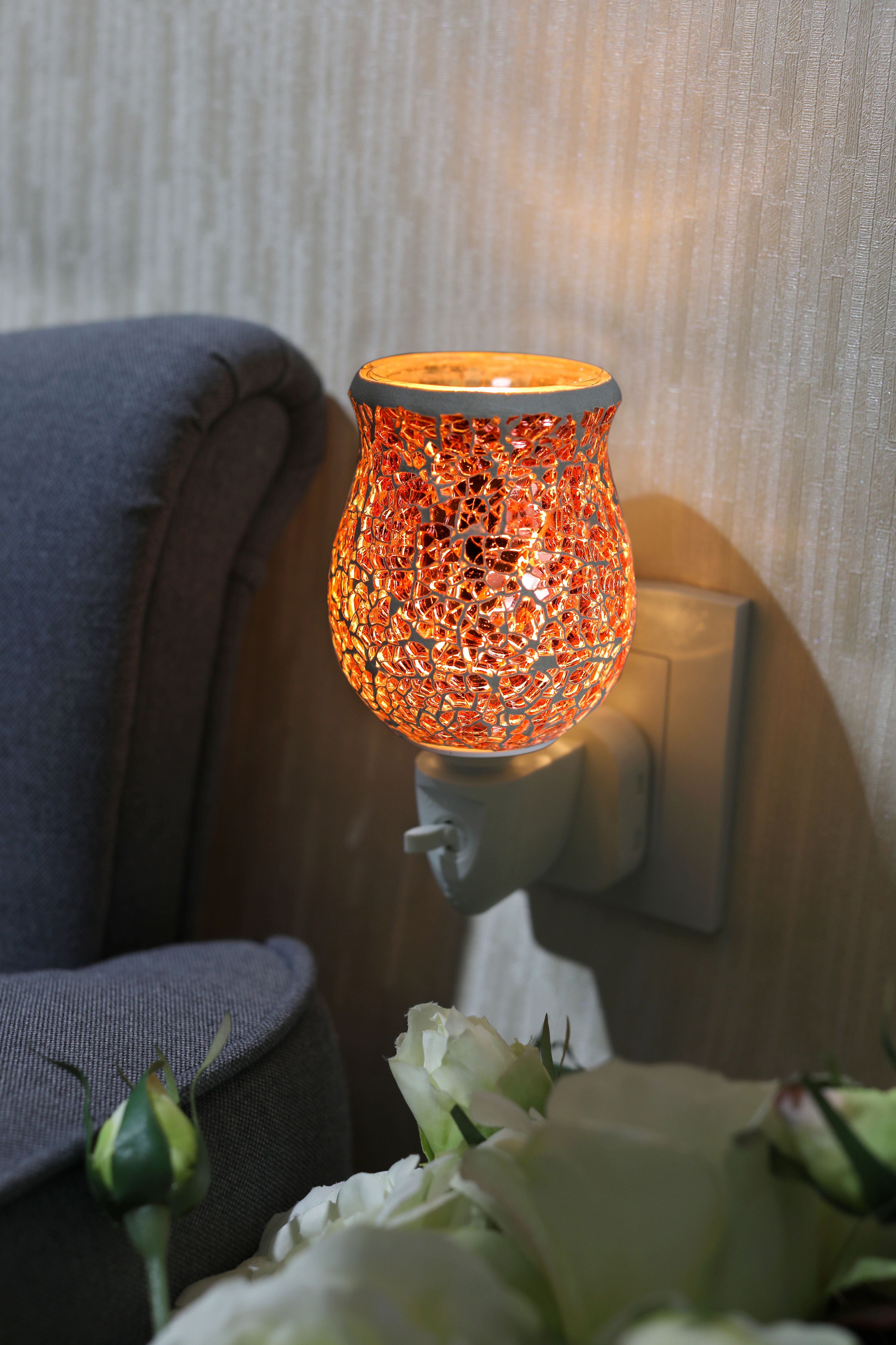 Rose Gold Crackle Mosaic Wax Warmer