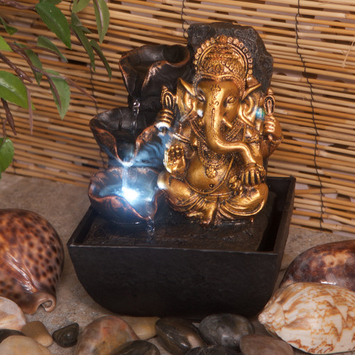 Mini Ganesh Water Fountain (18 cm) Sensearoma.co.uk