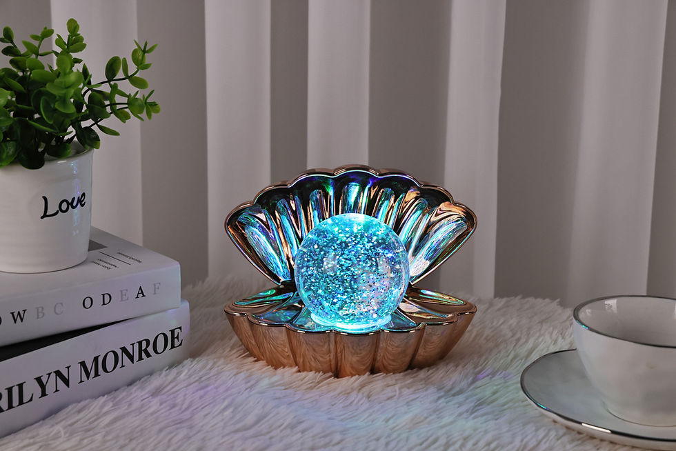Thumbnail: Sea Shell LED Colour Changing Mood Lamp - Metallic Rose Gold