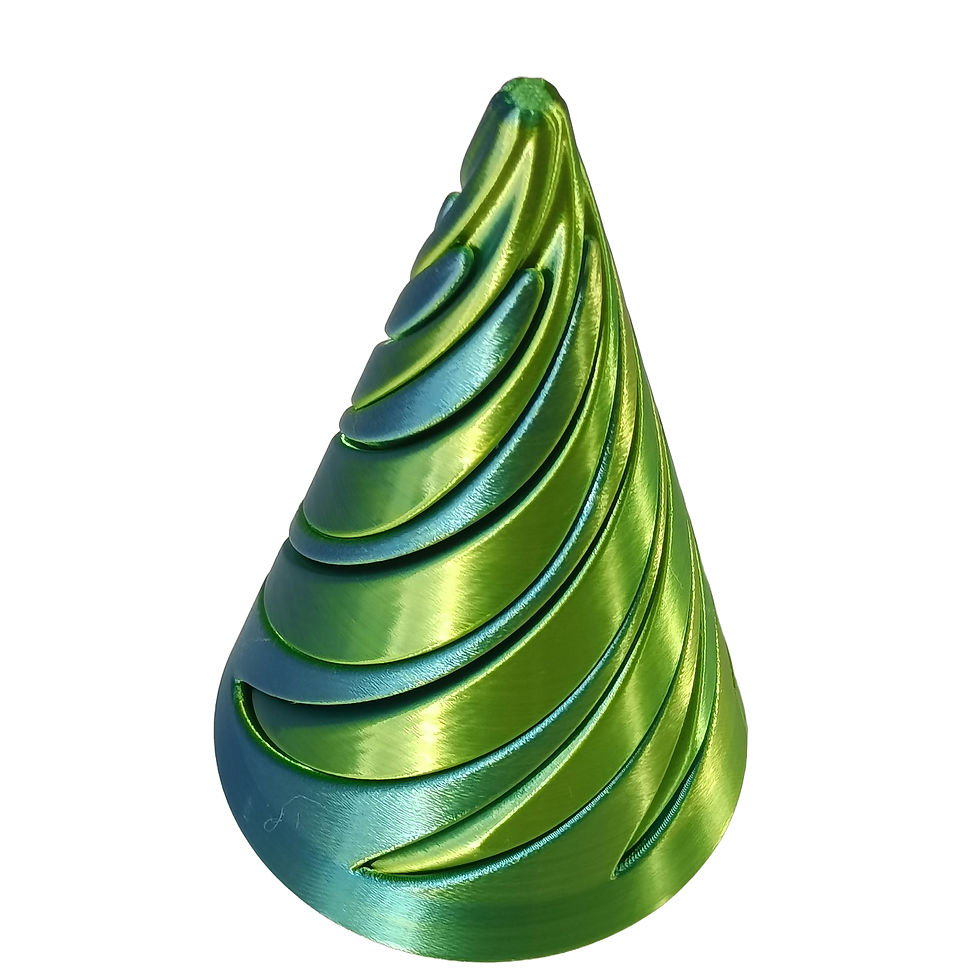 Yellow Blue Green 3D Printed Small Cone