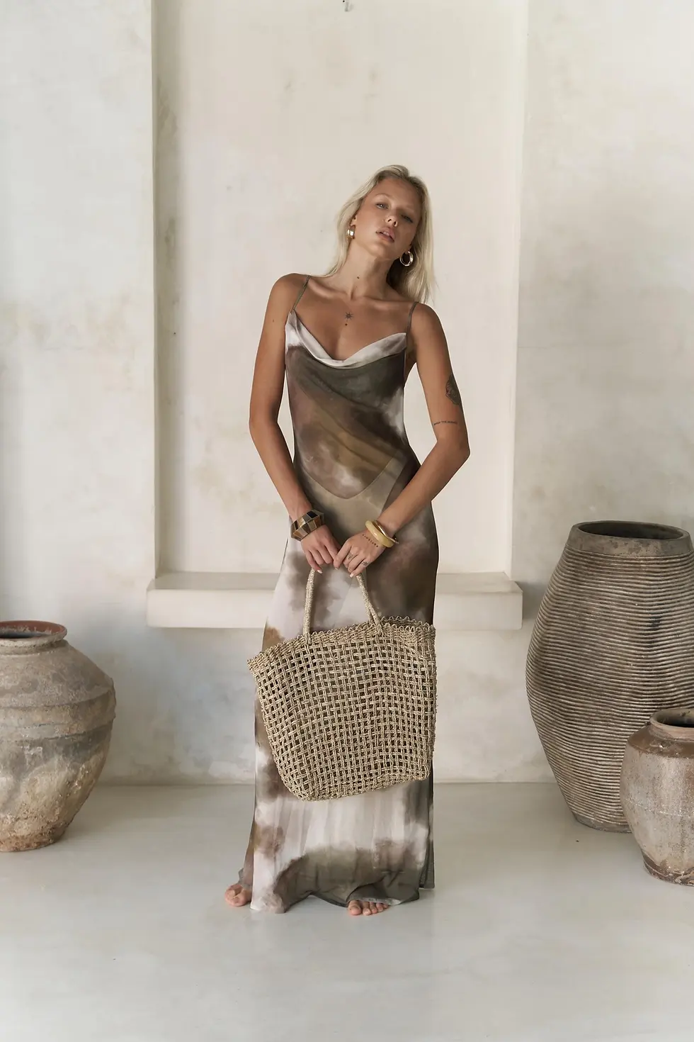 Thumbnail: Chomhan Printed Degaje Maxi Dress