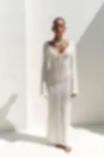 Thumbnail: Putra V-Neck Knit Maxi Dress