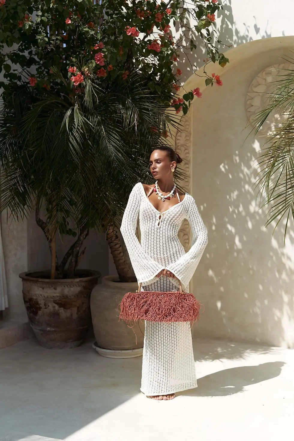 Thumbnail: Putra V-Neck Knit Maxi Dress