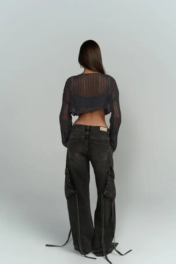Thumbnail: Nairy Dark Gray Organic Crop Top