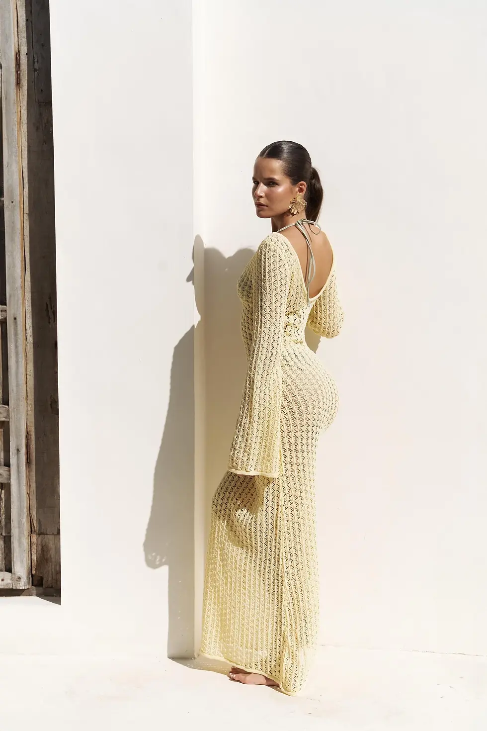 Thumbnail: Putra V-Neck Knit Maxi Dress
