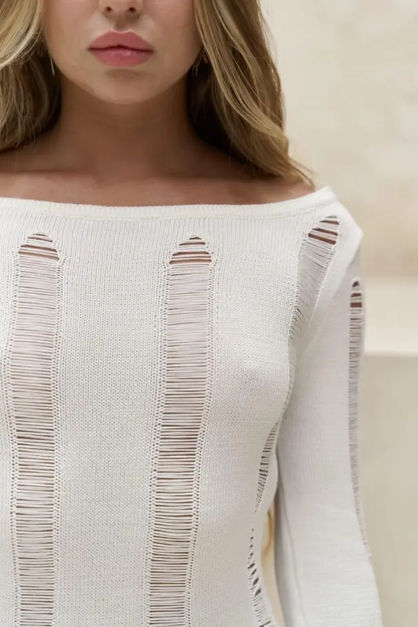 Thumbnail: Tulum White Knitwear Dress