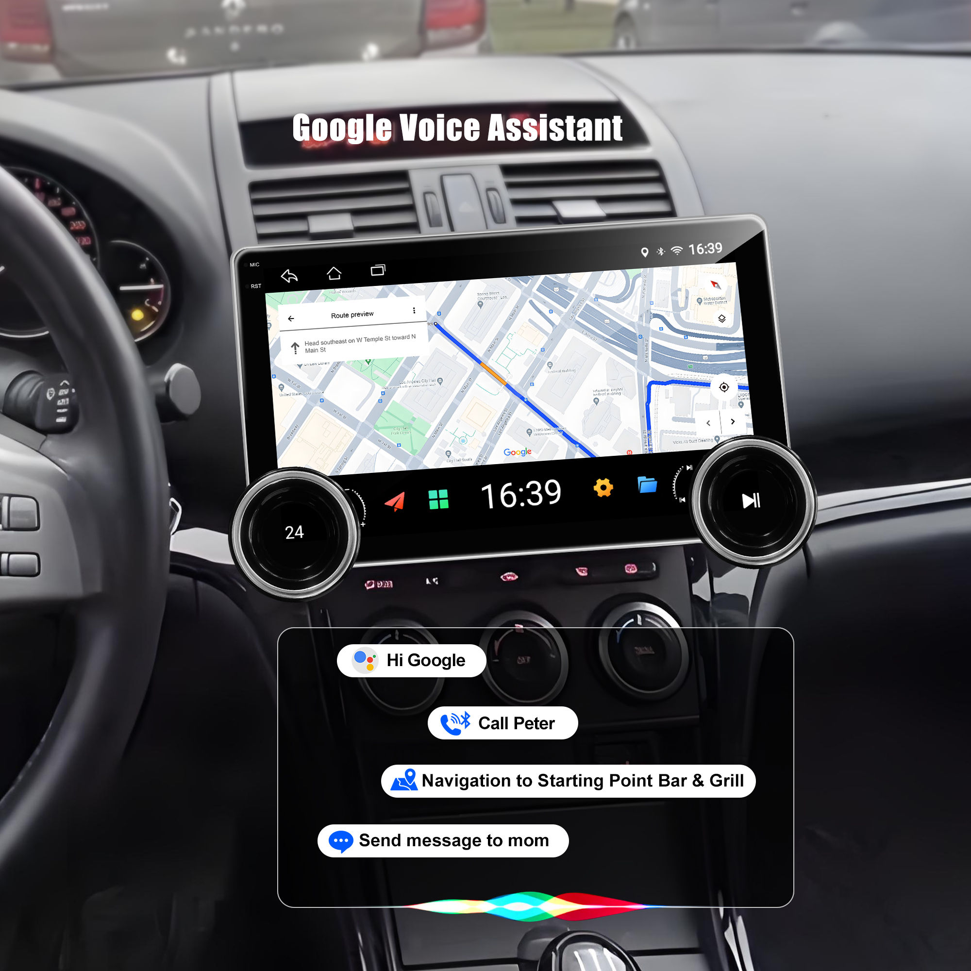 10.1Inch Universal Android Audio GPS Car Radio Double Knob 2K Diamond Wireless C