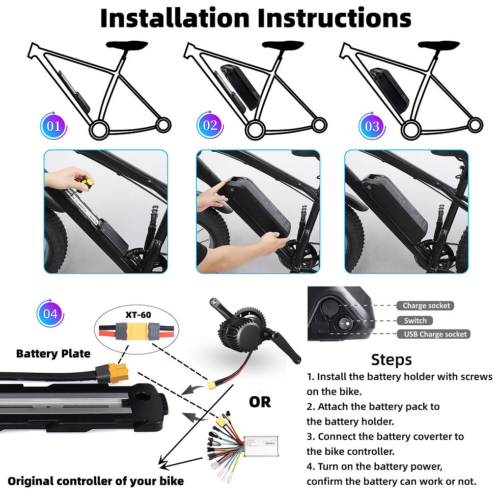 Thumbnail: 36V 48V 52V Hailong Ebike Battery with Charger Full Capacity 10Ah 15Ah 20Ah Powe
