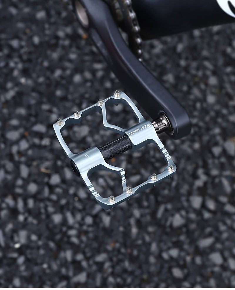 Thumbnail: WEST BIKING 3 Bearings Bike Pedal Ultralight Carbon Fiber Bicycle Flat Pedal Ant
