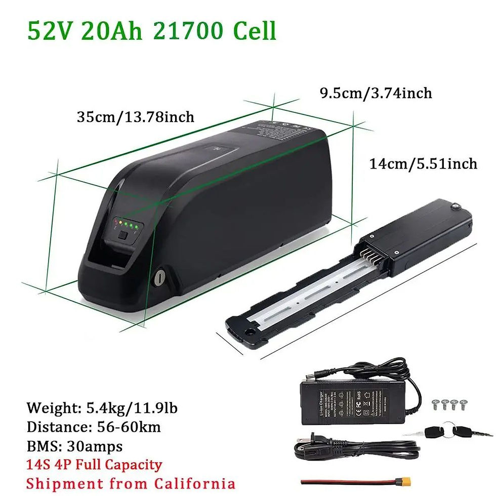 Thumbnail: 36V 48V 52V Hailong Ebike Battery with Charger Full Capacity 10Ah 15Ah 20Ah Powe