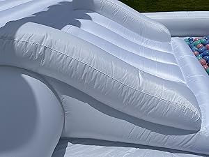 Thumbnail: White Bounce House with Blower Kids Ball Pool Family Backyard Bouncy Castle Suit