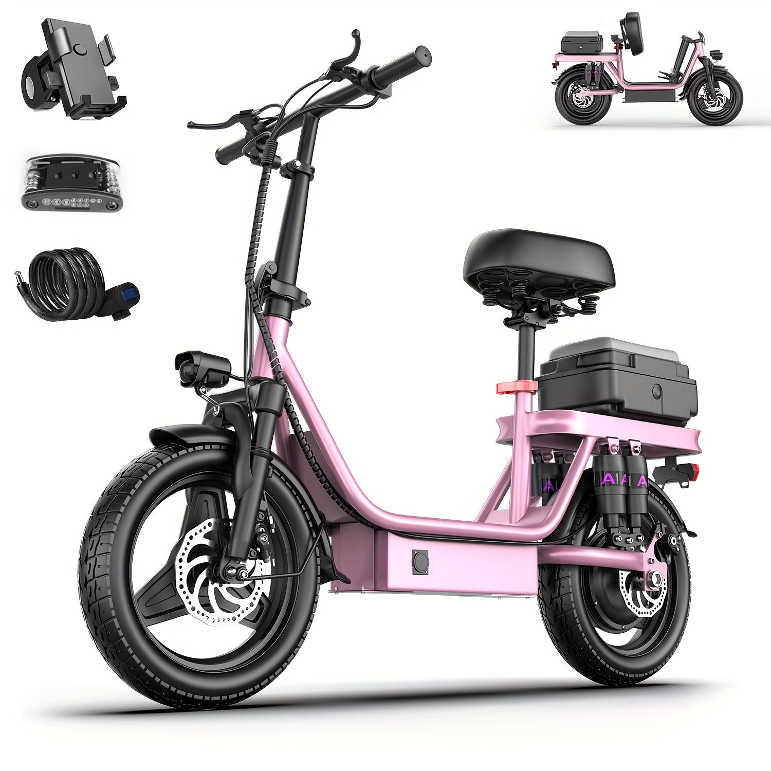 Rated Power 500w (peak 740w)Adult Electric Scooter And Electric Bike, With Seat,