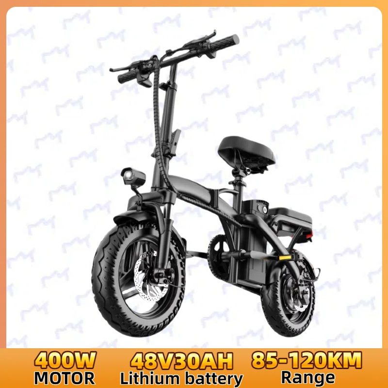 Thumbnail: Mini Folding Electric Bike 400W motor 48V 30AH battery 35km/h 14 inch tire Elect