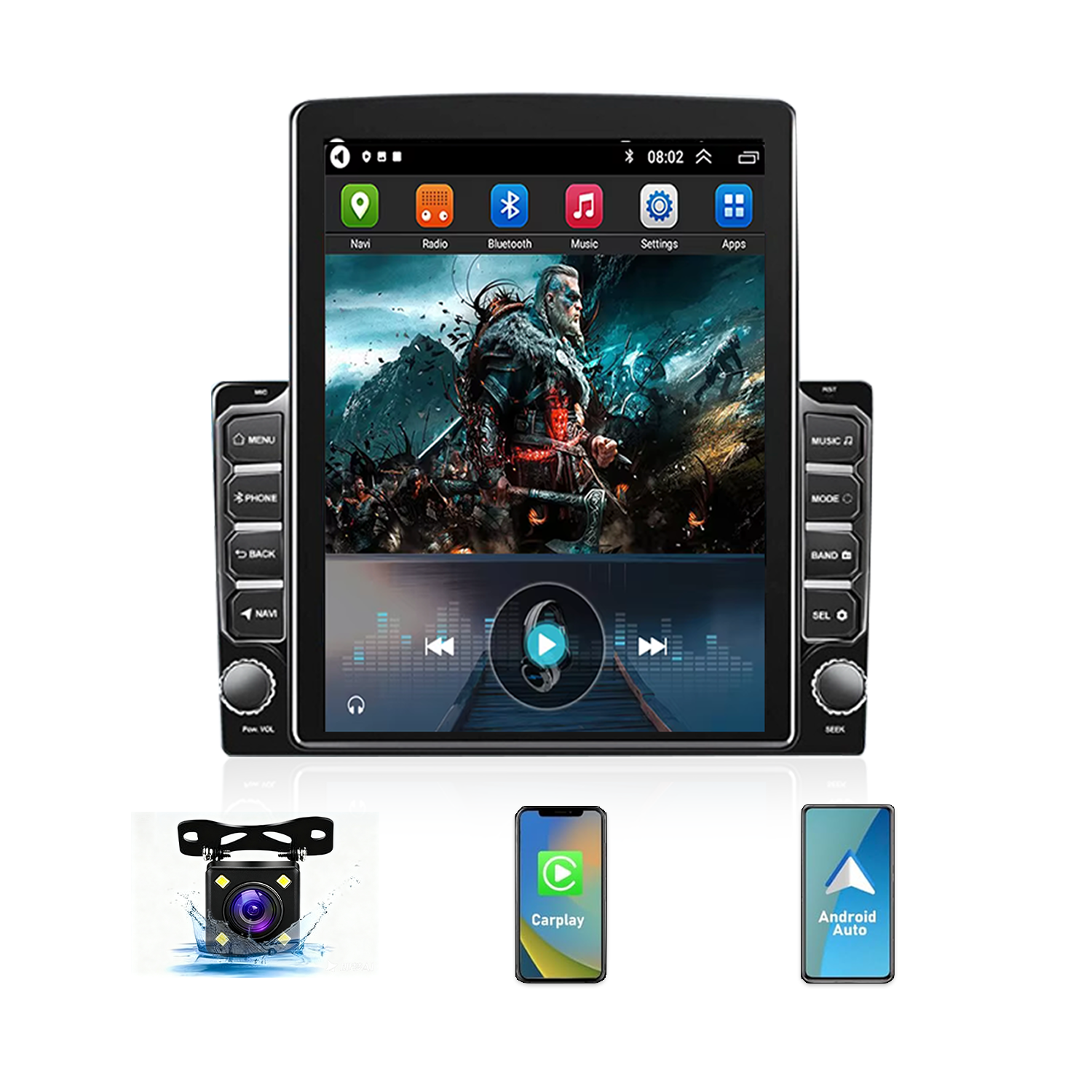 Wireless CarPlay Android Auto Car Stereo Radio Fit for 2007-2018 Chevrolet/GMC a
