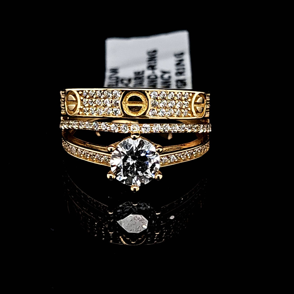 Thumbnail: TRI BAND CZ GOLD RING